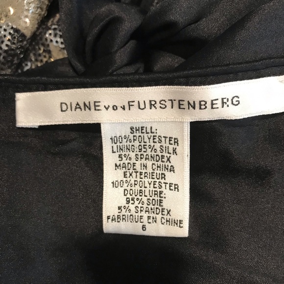 NWOT Diane Von Furstenberg silver sequin dress SZ 6 - Picture 9 of 9